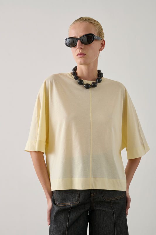 Tee-Shirt Helsinki - Jaune Pâle - Coton - Femme