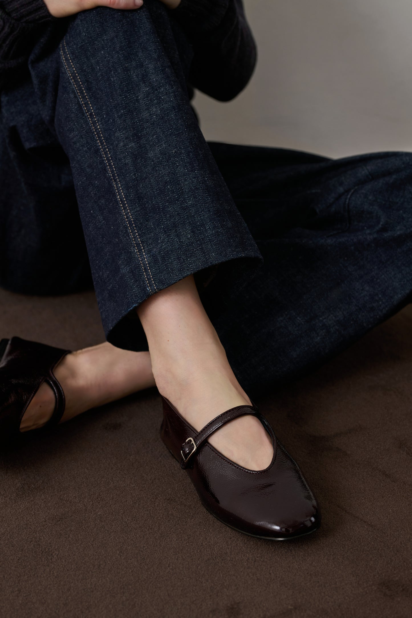 Ballerines Madeline - Bordeaux Foncé - Cuir - Femme