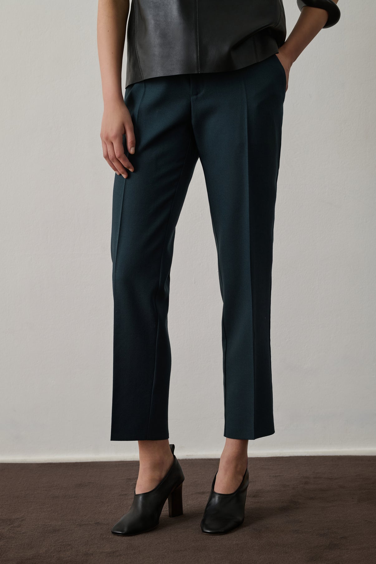 Pantalon Gabriel - Pétrole - Laine - Femme vue 3